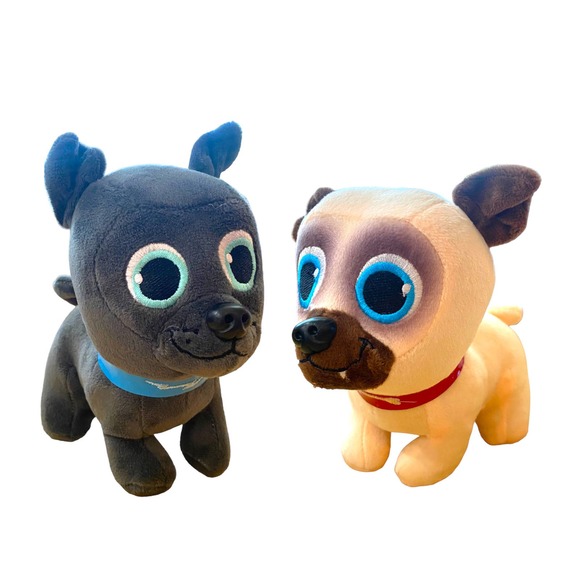Set of 2 Puppy Dog Pals Plush Rolly & Bingo Stuffed Animals Toy Dogs - Picture 1 of 12